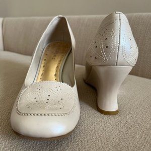 BCB Girls Vintage-look Leather Wedge